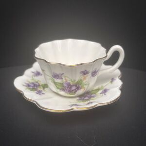 Royal Stuart Sweet Violets Demitasse Cup Saucer Cottage Made England Floral